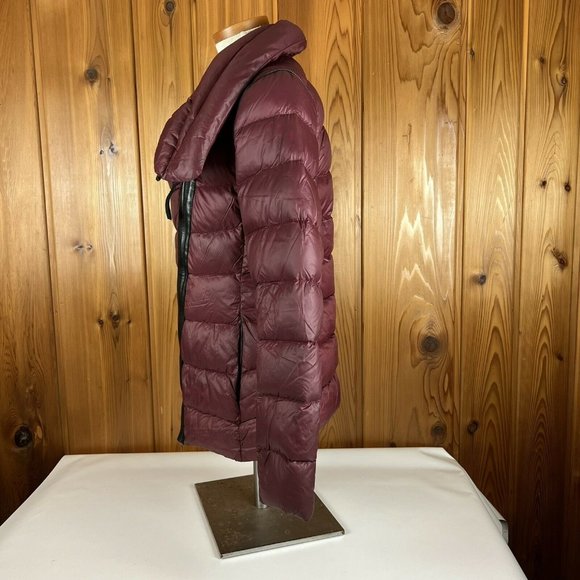 Mackage Qeren Women’s Sz Medium Leather Trim Down Convertible Vest Coat Red - Picture 5 of 11